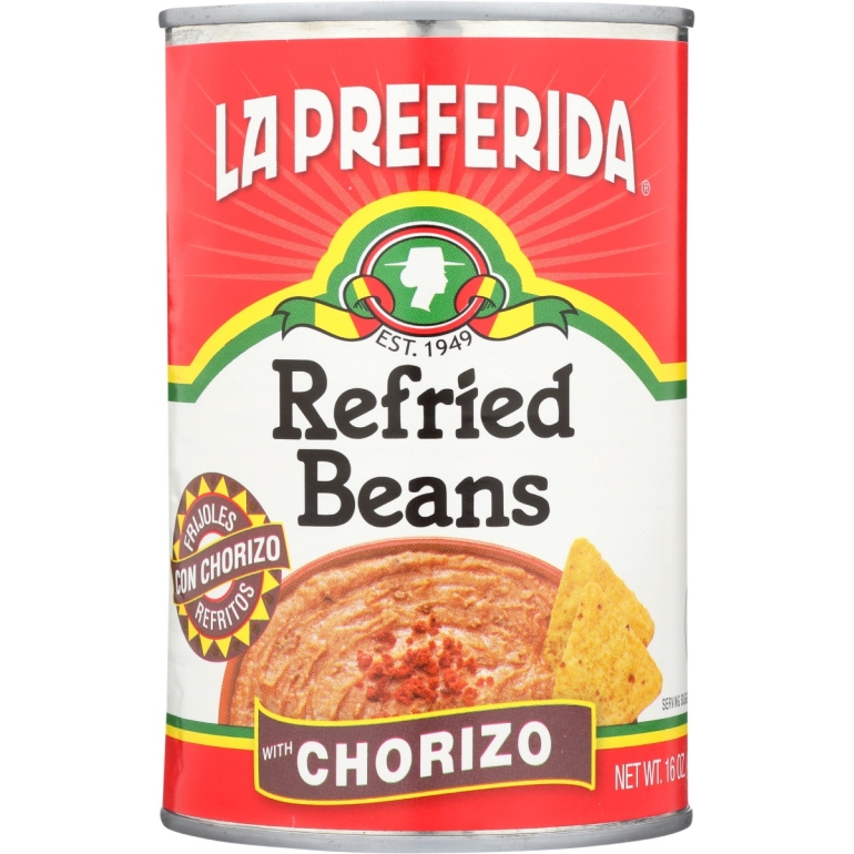 Refried Beans With Chorizo, 16 oz