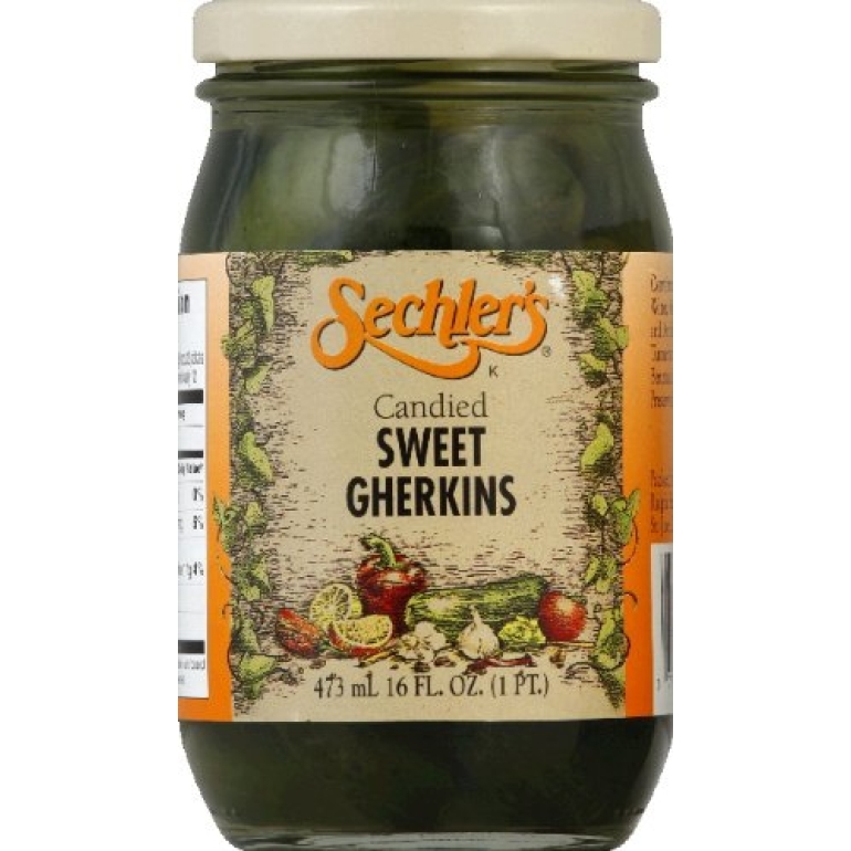 Candied Sweet Gherkins Pickles, 16 oz