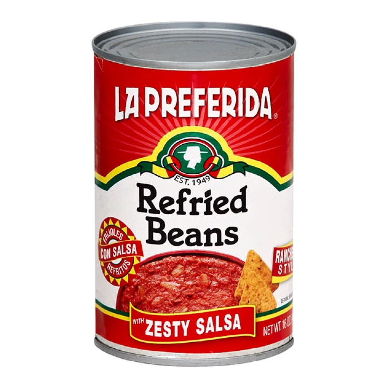 Refried Beans With Zesty Salsa, 16 oz