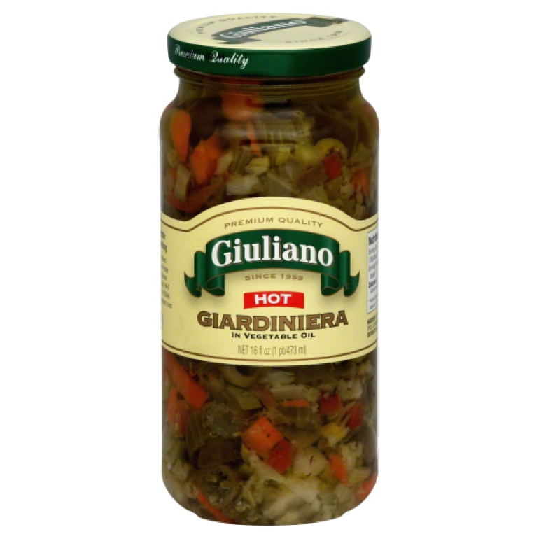 Giardiniera Hot In Vegetable Oil, 16 oz