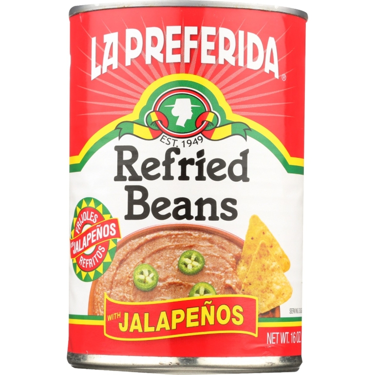 Refried Bean With Jalapenos, 16 oz