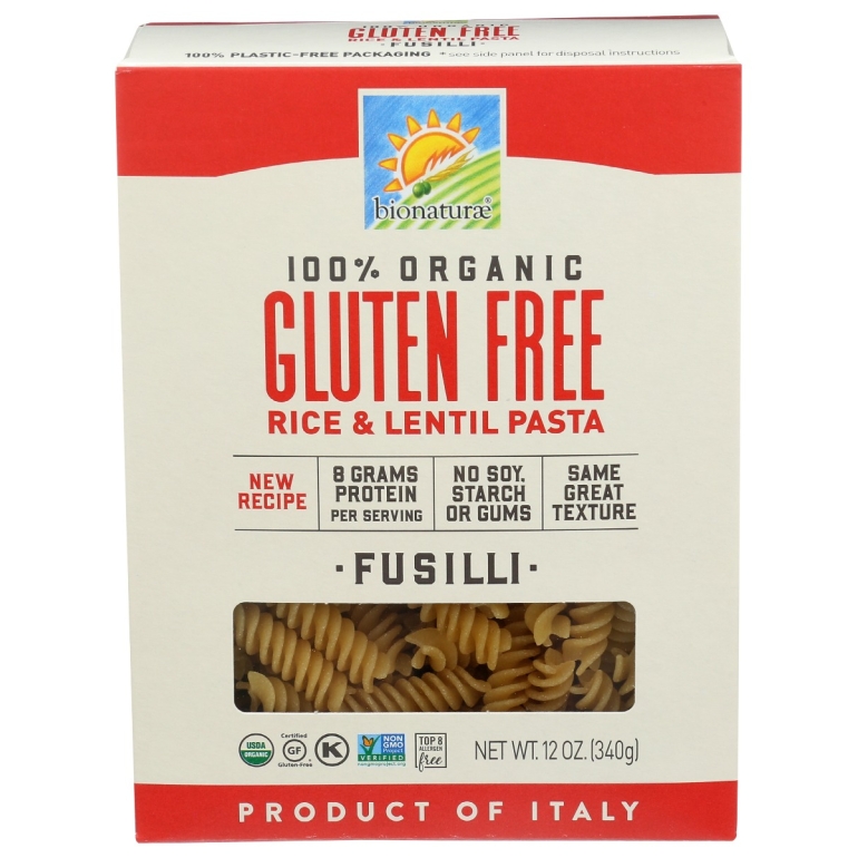 Organic Gluten Free Rice Lentil Fusili, 12 oz