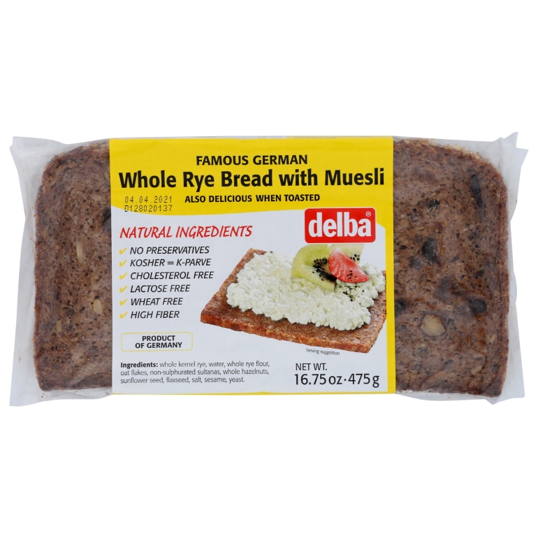 Whole Rye Bread With Muesli, 16.75 oz