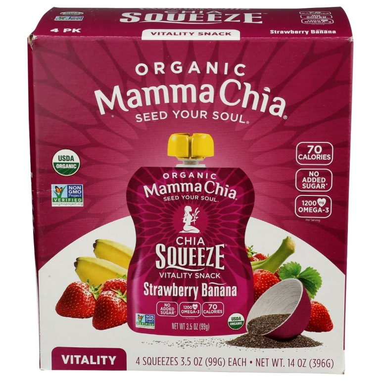 Chia Squeeze 4Count Strawberry Banana, 4 pc