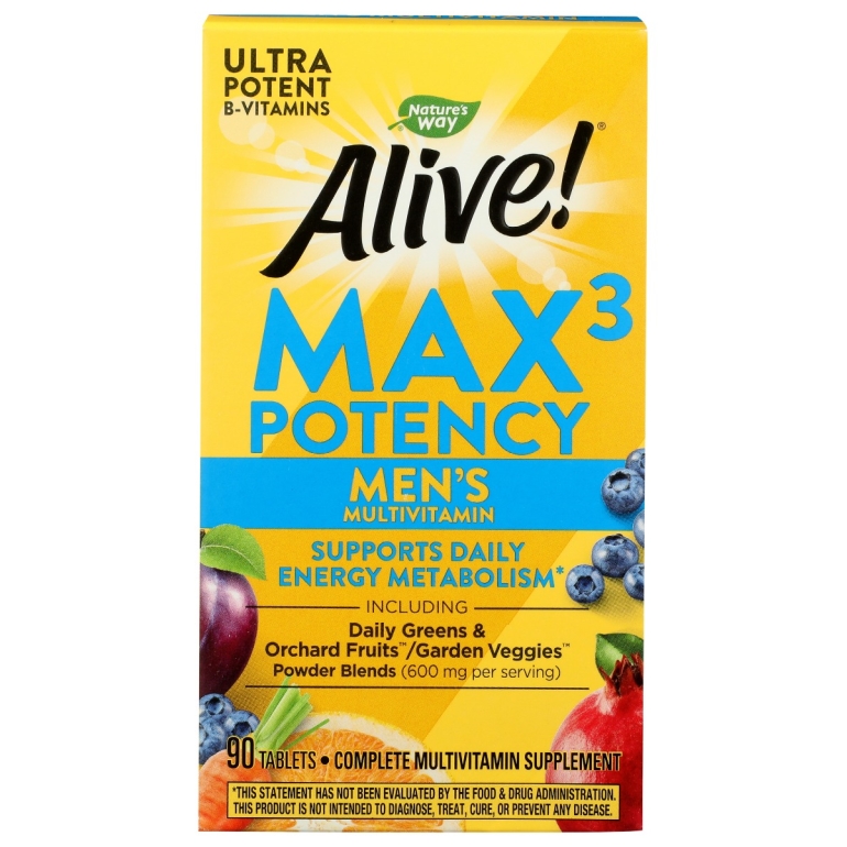 Orchard Fruit & Veggies Alive Max3 Potency Mens Multivitamin, 90 tb