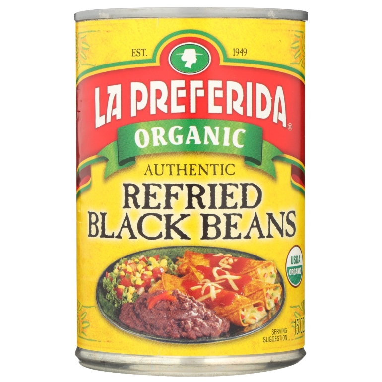 Organic Authentic Refried Black Beans, 15 oz