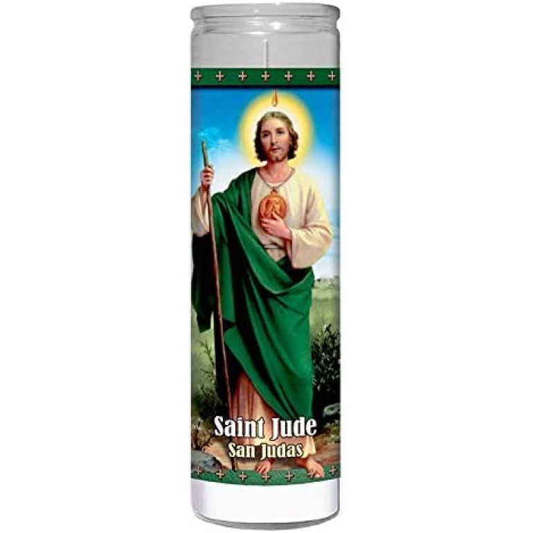 San Judas White Candle, 1 ea