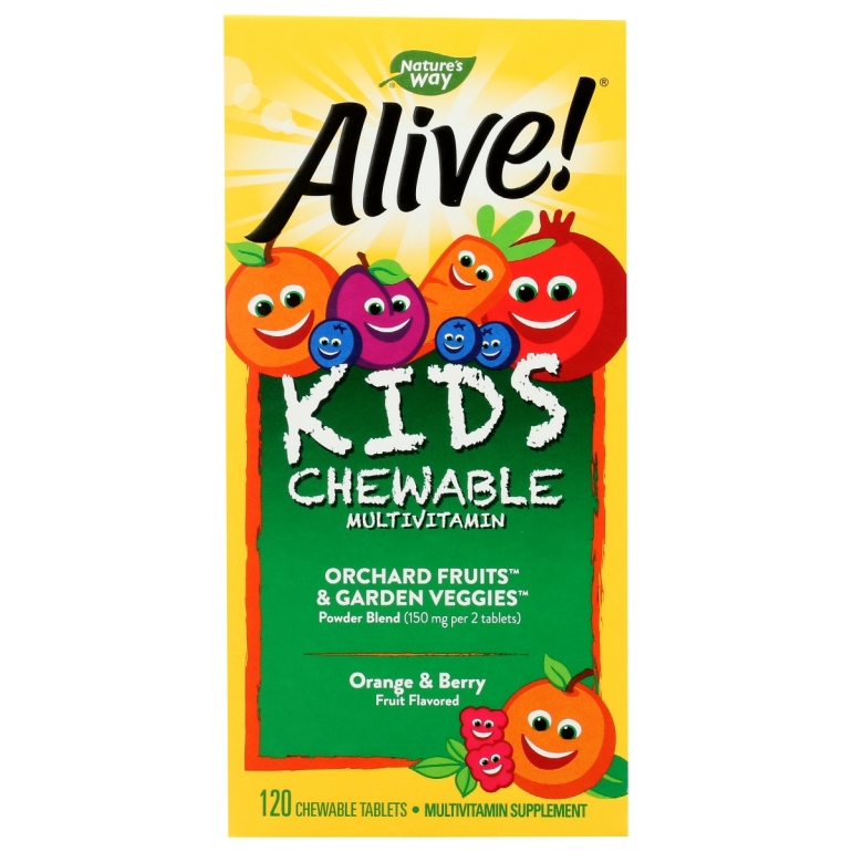 Orange & Berry Alive Kids Chewable Multivitamin, 120 ea