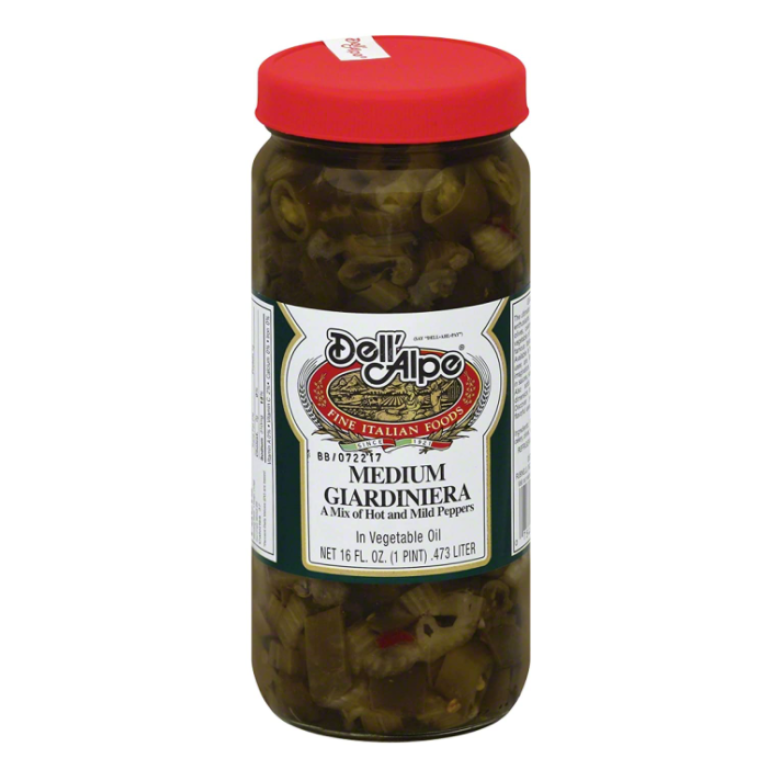 Medium Giardiniera A Mix of Hot and Mild Peppers, 16 oz