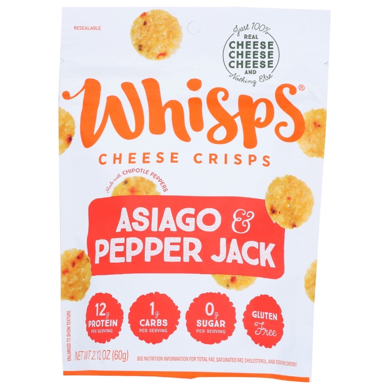 Cheese Crisps Asiago And Pepper Jack, 2.12 oz