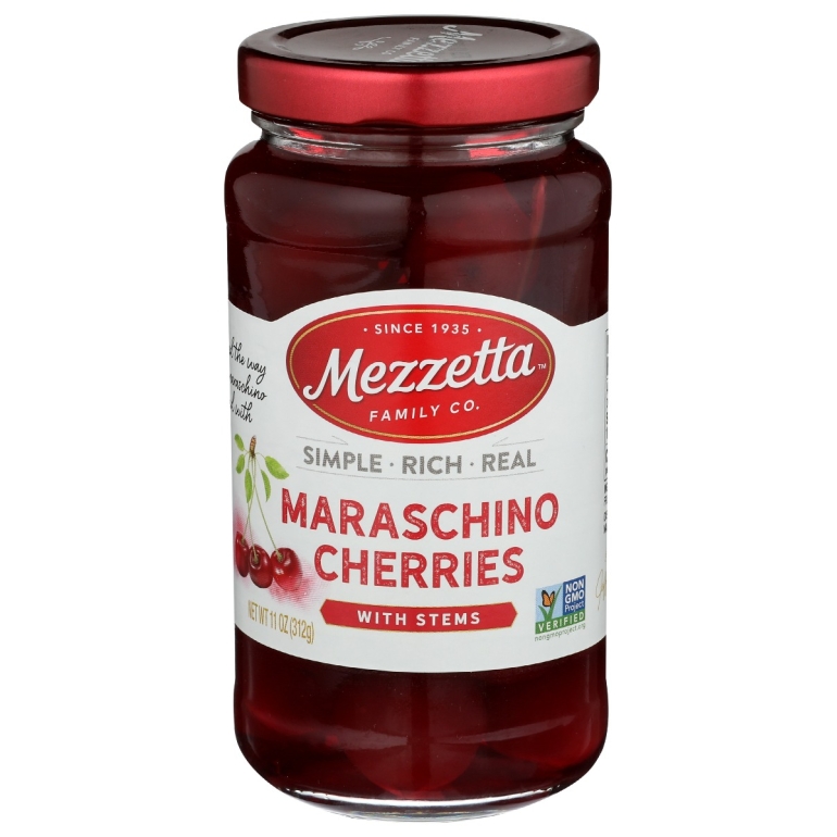 Maraschino Cherries With Stems, 11 oz