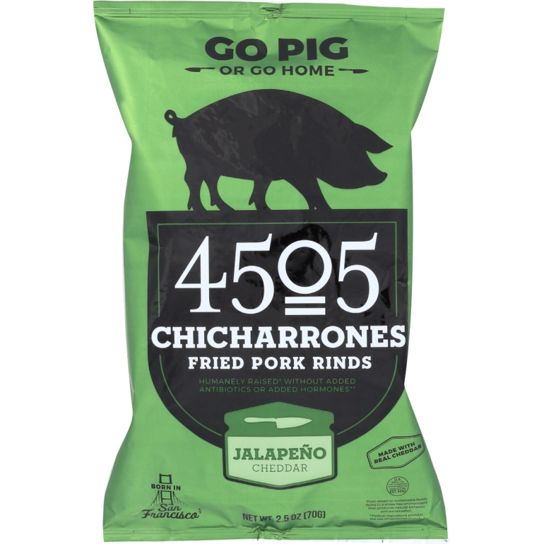 Chicharrones Fried Pork Rinds Jalapeno Cheddar, 2.5 oz