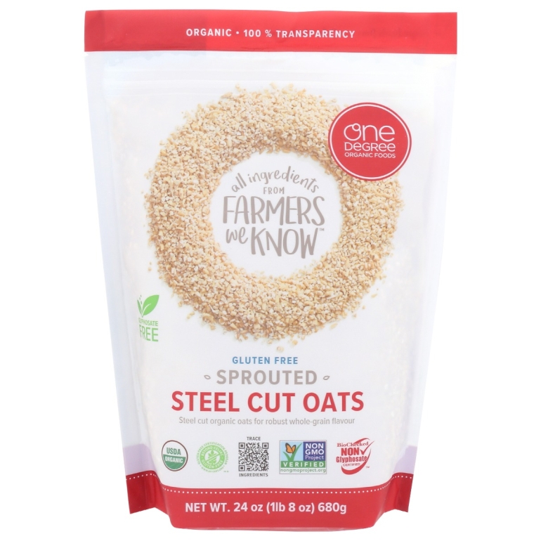 Organic Sprouted Steel Cut Oats, 24 oz