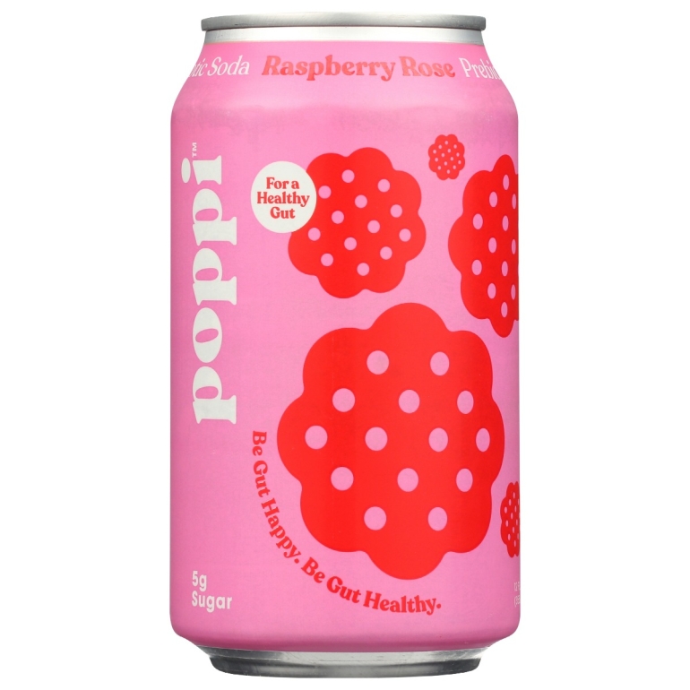 Raspberry Rose Prebiotic Soda, 12 fo