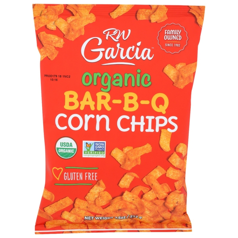 Organic Barbq Corn Chips, 7.5 oz