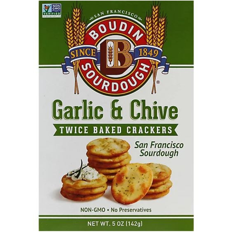 Garlic Chive Sourdough Crackers, 5 oz