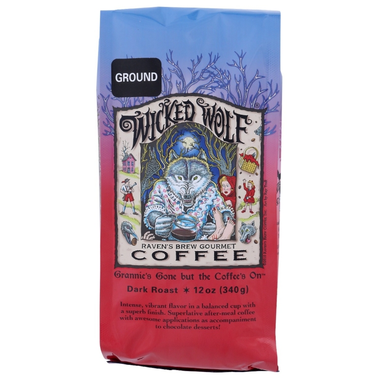 Wicked Wolf Ground Dark Roast Coffee, 12 oz