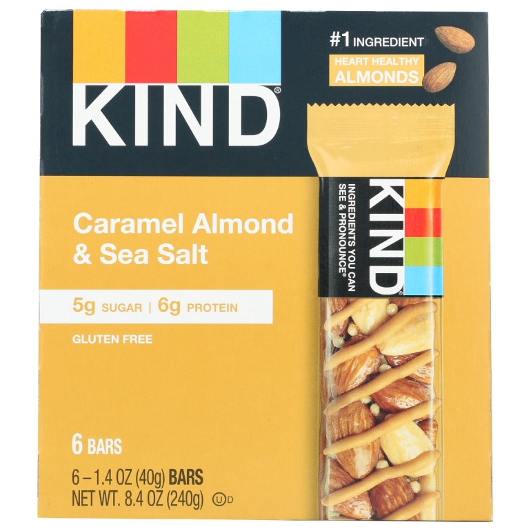 Caramel Almond And Sea Salt 6 Count Bars, 8.4 oz