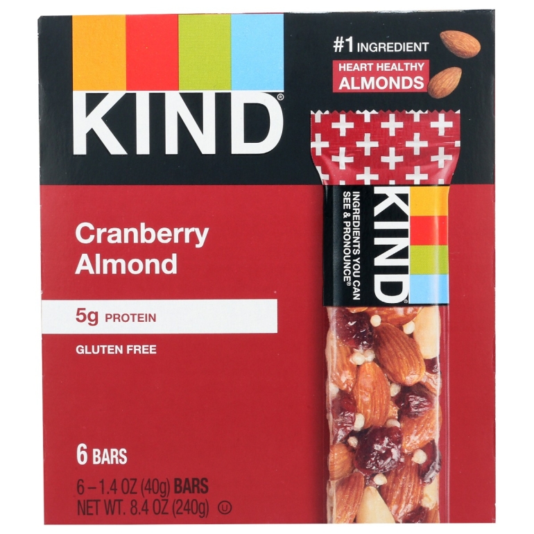 Cranberry Almond Nut Bars 6Pk, 8.4 oz