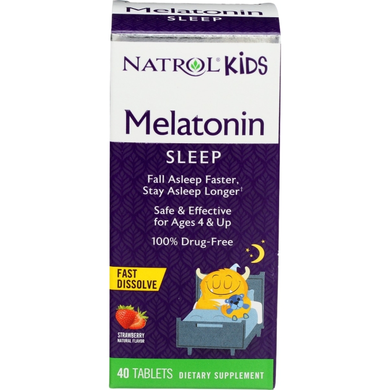 Kids Melatonin Sleep Support 1mg Strawberry Fast Dissolve Tablets, 40 tb