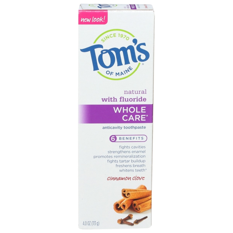 Whole Care Toothpaste Cinnamon Clove, 4 oz