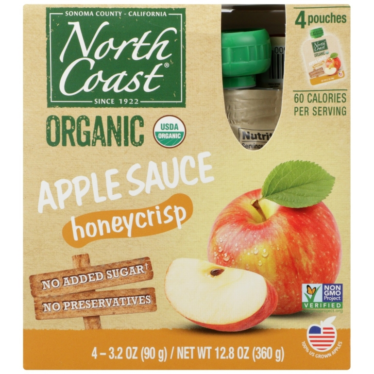 Organic Apple Sauce Honeycrisp, 4 pk