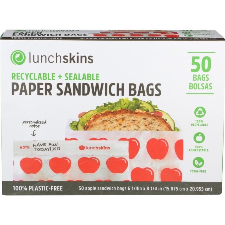 Recyclable Sandwich Bags Apple, 50 pc