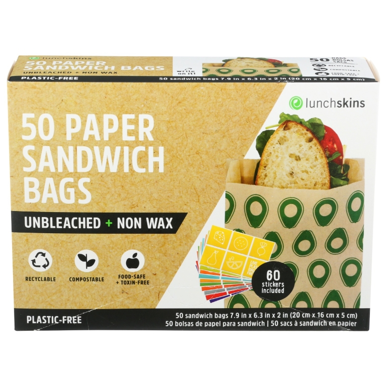 Paper Sandwich Bag Avocado, 50 ct