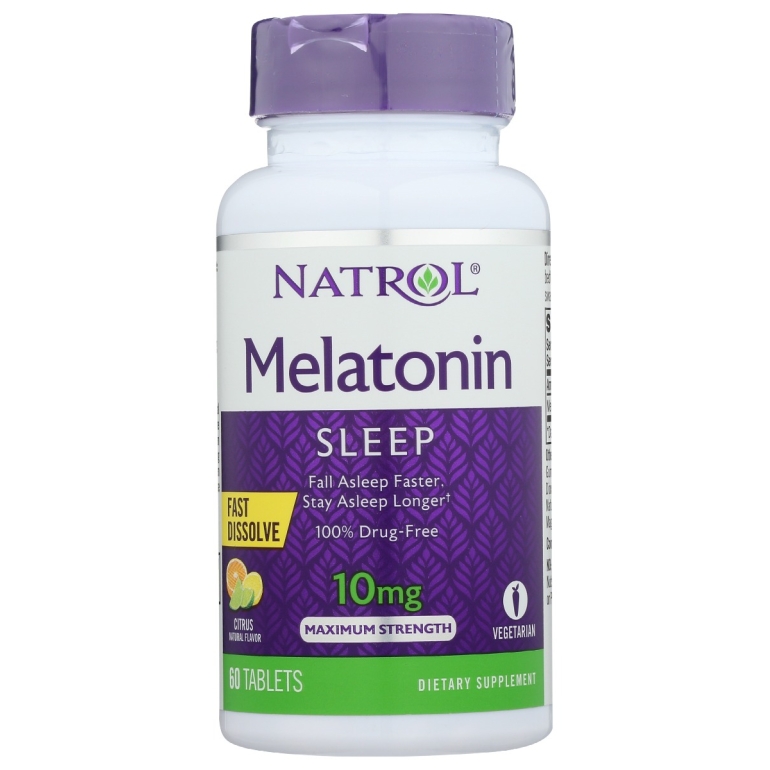 Melatonin Fast Dissolve Citrus Tablets 10mg, 60 cp