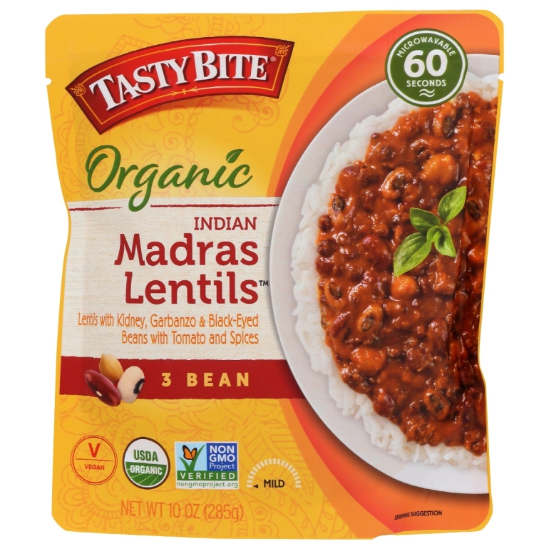 Organic Indian Madras Lentils 3 Bean Entree, 10 oz
