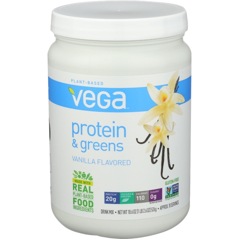 Protein and Greens Plant Based Protein Powder Vanilla, 18.6 oz
