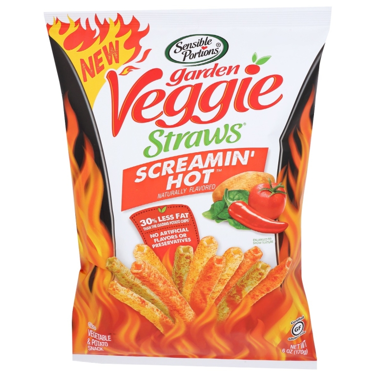 Veggie Straws Screamin Hot, 6 oz