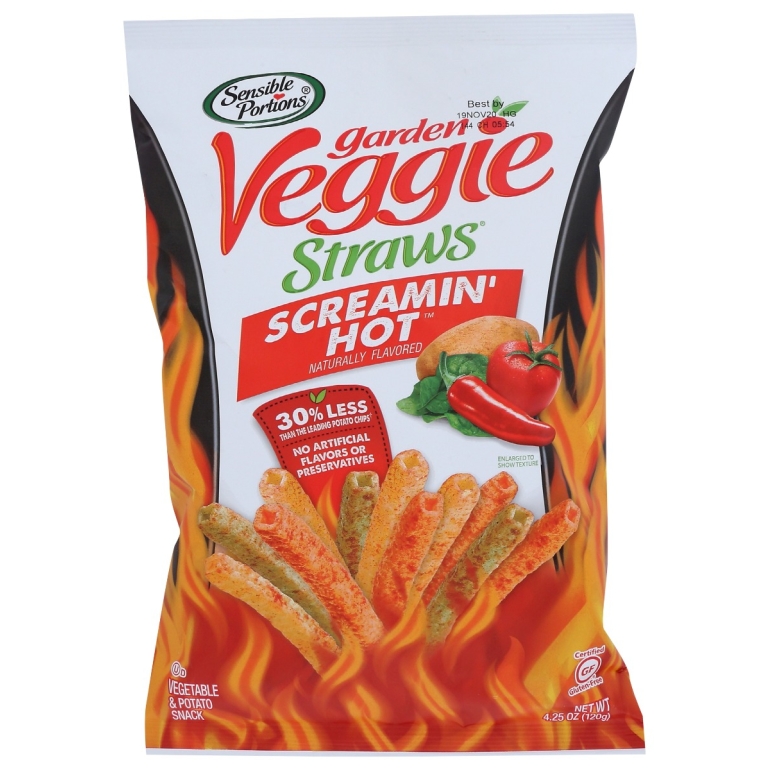 Garden Veggie Straws Screamin Hot, 4.25 oz