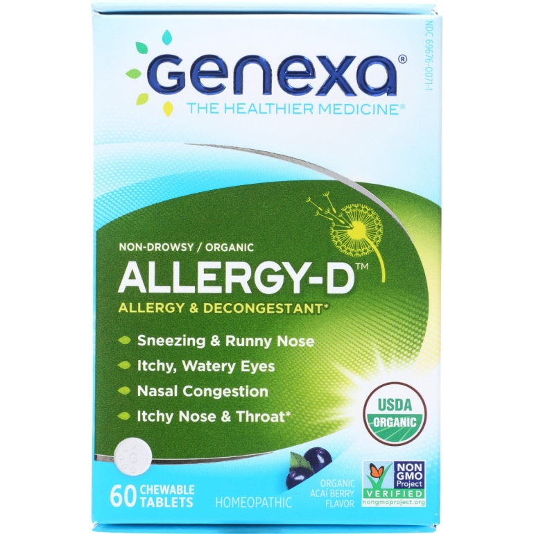 Allergy D Organic Allergy and Decongestant, 60 tb