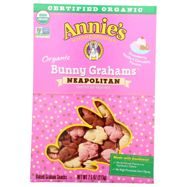 Organic Neapolitan Bunny Grahams Cookies, 7.5 oz