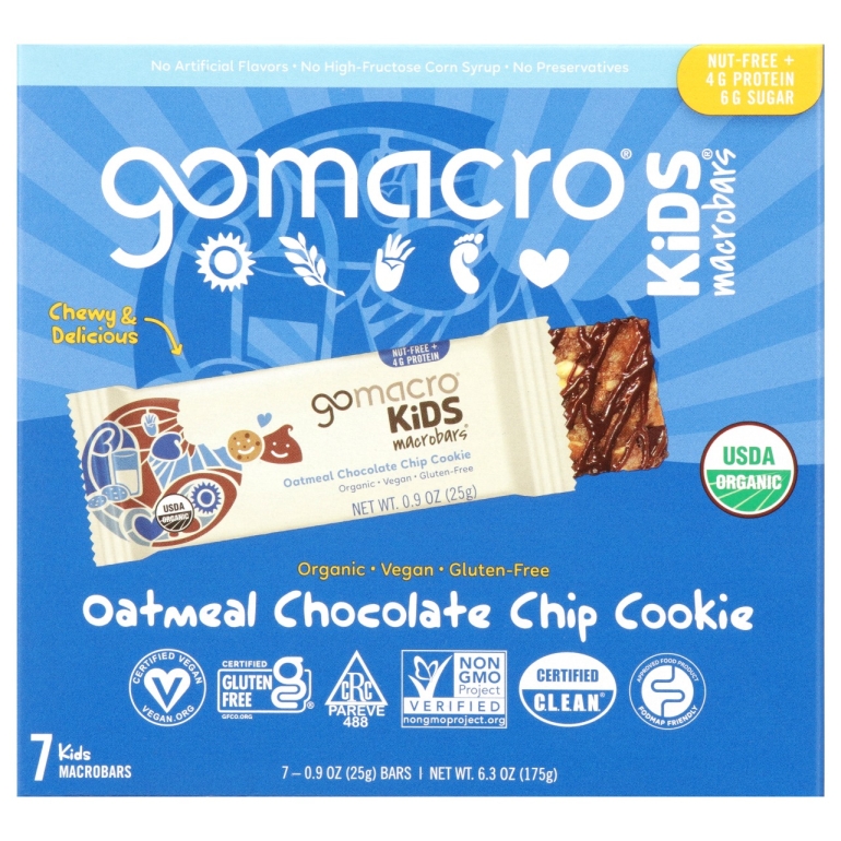 Oatmeal Chocolate Chip Cookie Kids Bar 7Pk, 6.3 oz