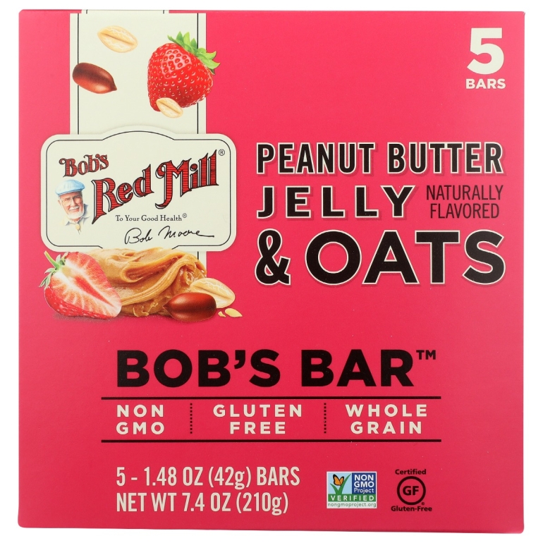 Peanut Butter Jelly and Oats Bob's Bar 5Pk, 7.4 oz