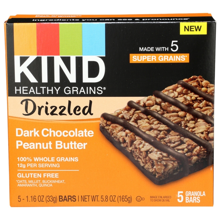 Dark Chocolate Drizzled Peanut Butter Bar, 5.8 oz
