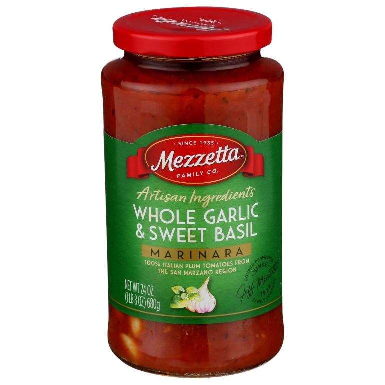 Whole Garlic And Sweet Basil Marinara, 24 oz