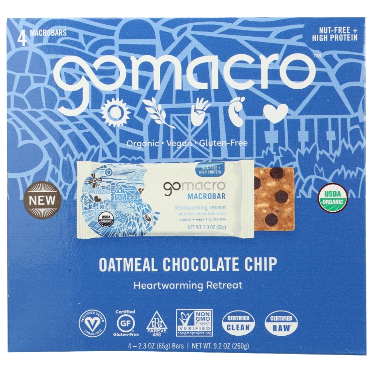 Bar Oatmeal Choc Chip 4Ct, 9.2 oz