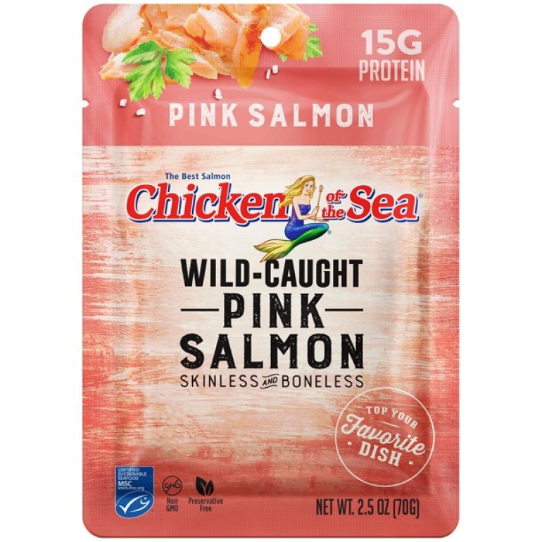 Wild Caught Pink Salmon Skinless And Boneless, 2.5 oz