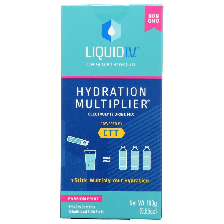 Hydration Multiplier Passion Fruit Electrolyte Drink Mix 10 Count Sticks, 5.65 oz