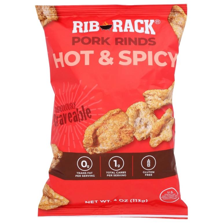 Hot and Spicy Pork Rinds, 4 oz