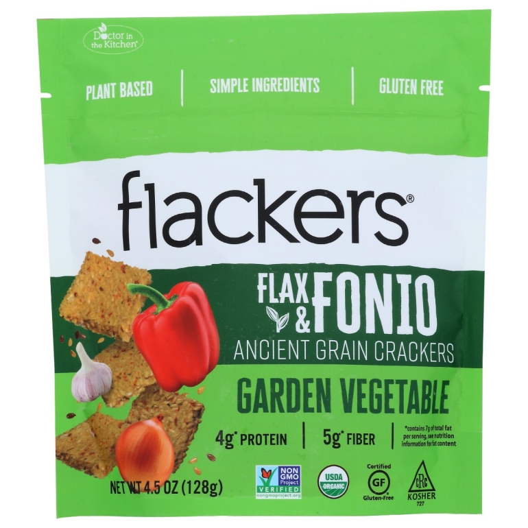 Crackers Flax Fon Grdn Vg, 4.5 oz
