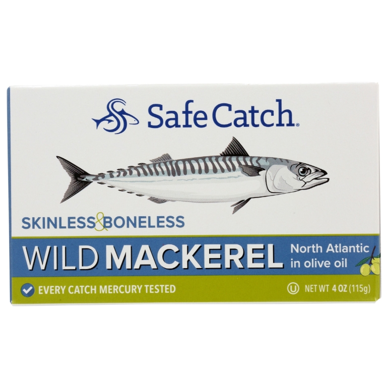 Skinless And Boneless Wild Mackerel in Olive Oil, 4 oz