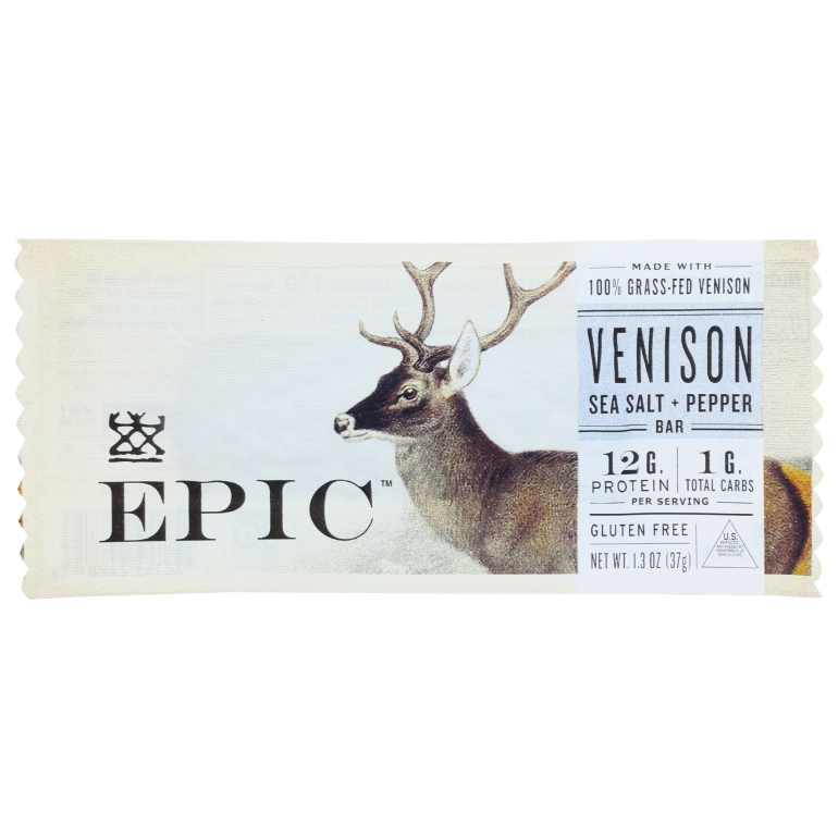 Venison Sea Salt Plus Pepper Bar, 1.3 oz