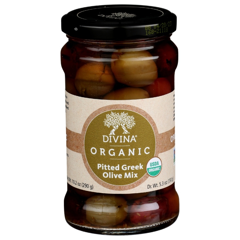 Olive Mix Pitted Greek Organic, 5.3 oz