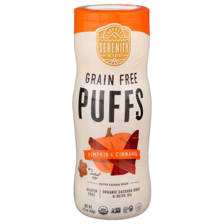 Pumpkin and Cinnamon Grain Free Puffs With Olive Oil, 1.5 oz