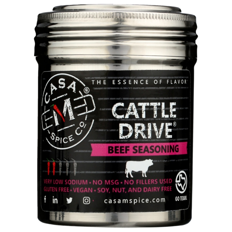 Cattle Drive Beef Seasoning Stainless Shaker, 5 oz