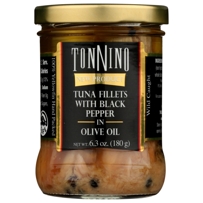 Tuna Fillets With Black Pepper In Olive Oil, 6.3 oz